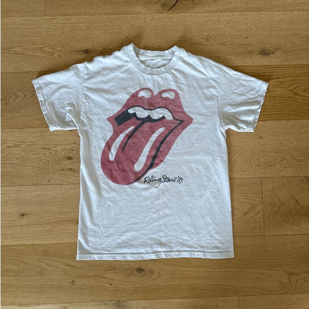 The Rolling Stones - Band Tee in Off White & Red